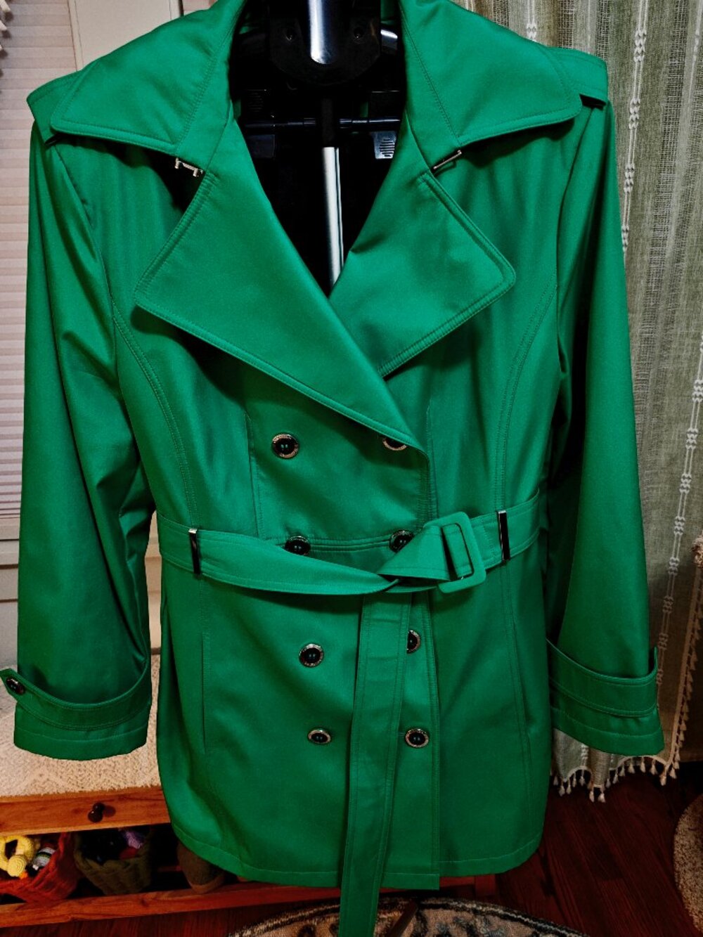 Calvin Klein Belted Trench Coat Green XL